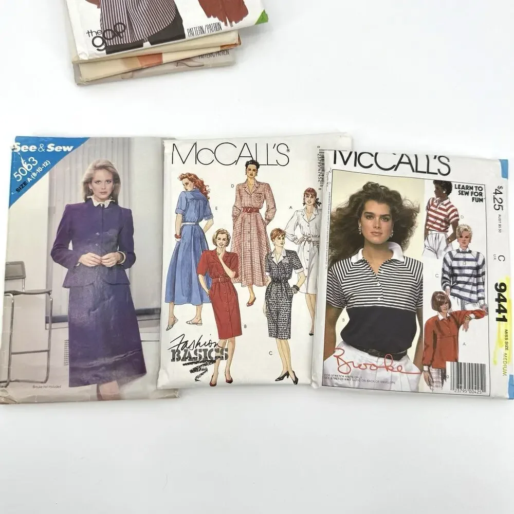 Vintage Lot of 7 Womens Clothing Sewing Patterns Size 8-12 Cut & Uncut 1980s